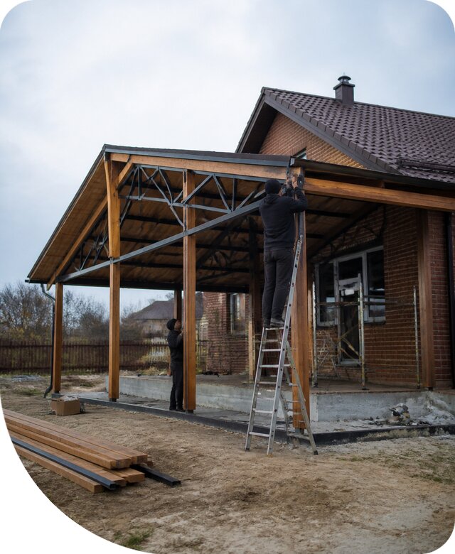 Пристройка навеса к дому и участку в Армавире под ключ